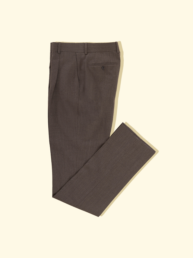 Tropical Cavalry Twill Suit Trousers - Mushroom Brown — The Anthology