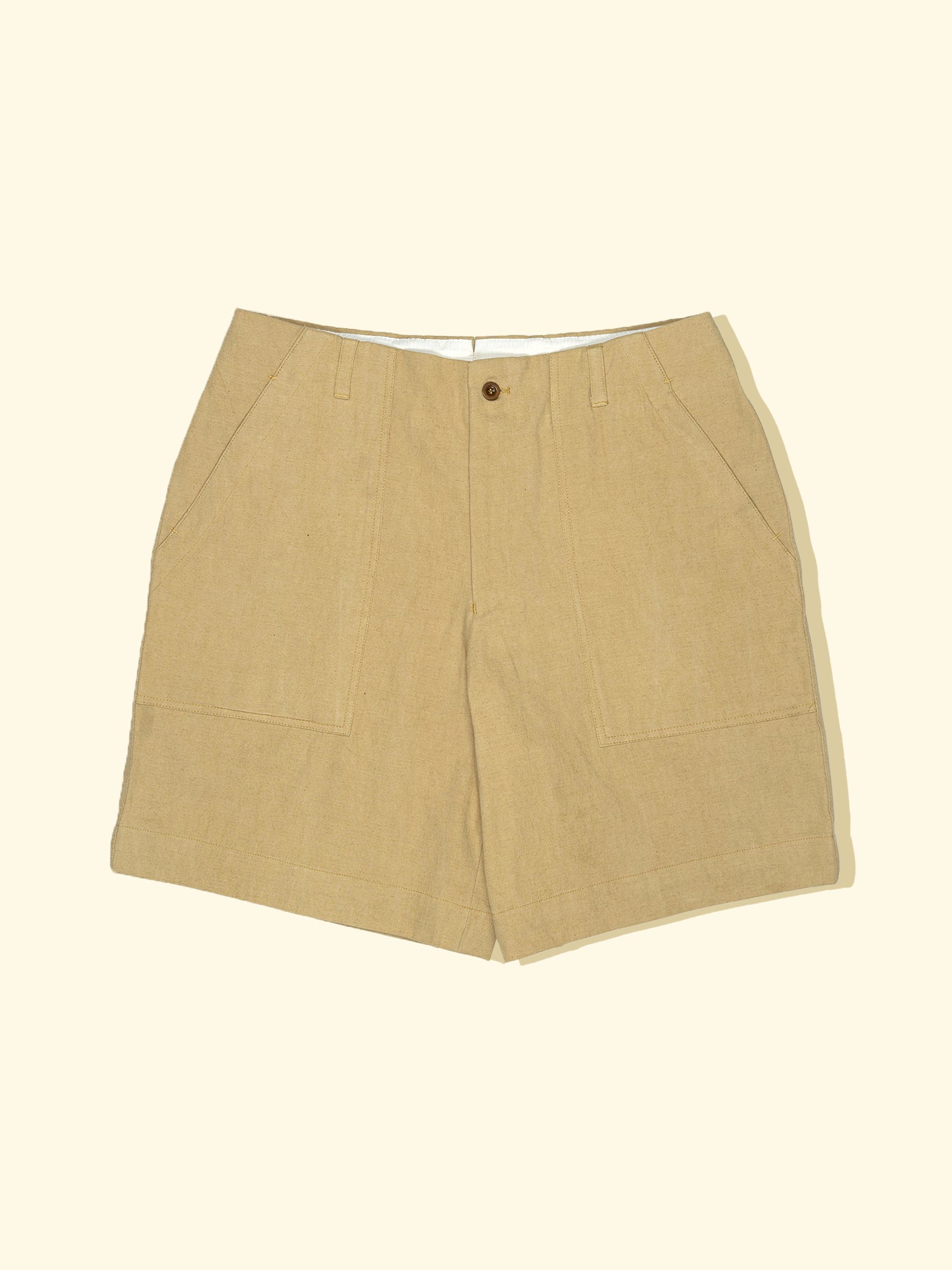 Cotton Linen Ramie Box Front Shorts Butter The Anthology