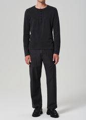 Classic Henley in Washed Black