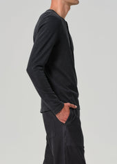 Classic Henley in Washed Black