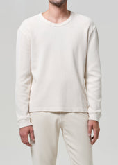Waffle Crewneck in Plaster