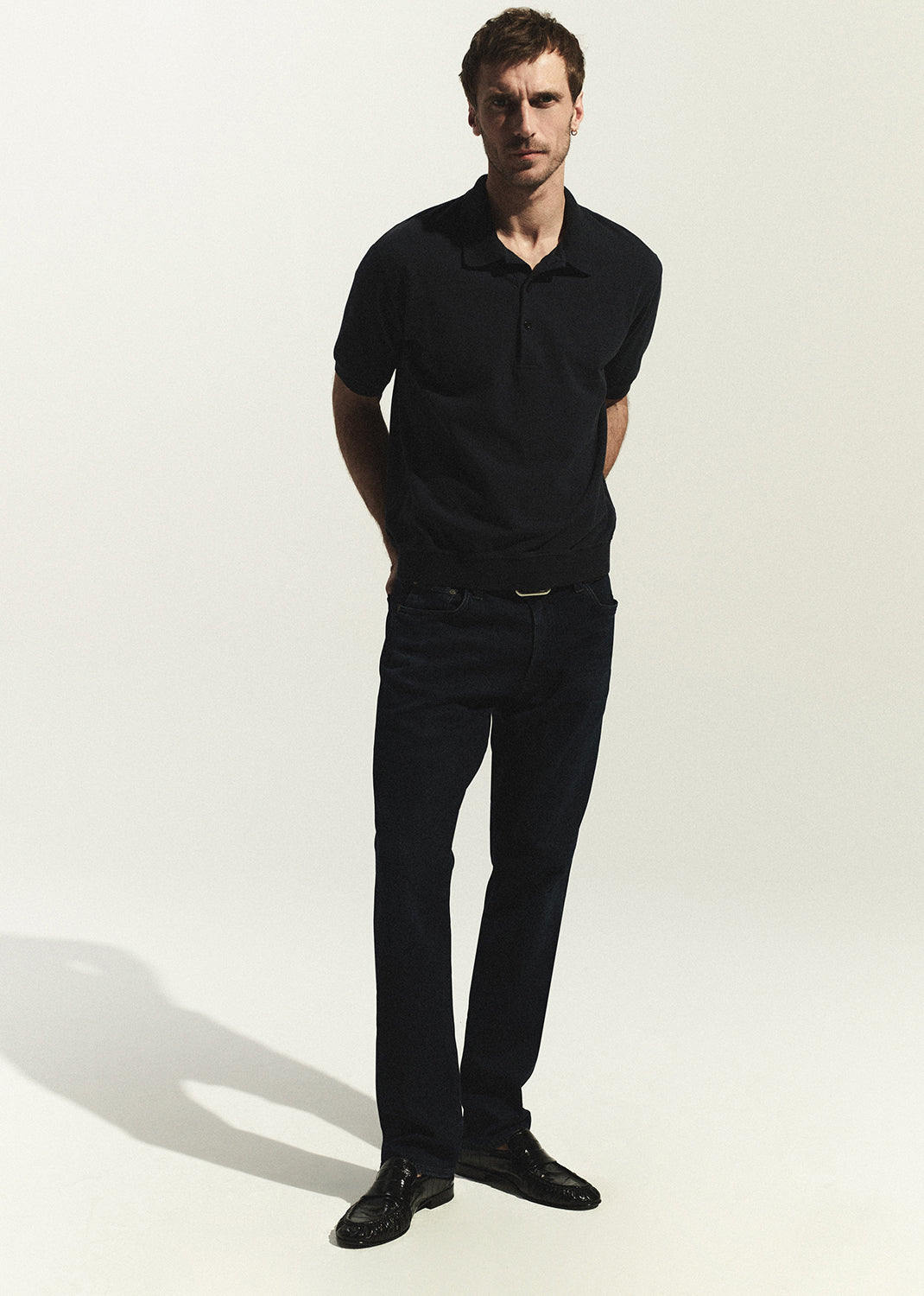 Banded Polo in Navy