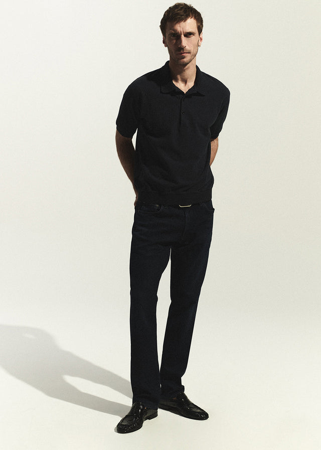 Banded Polo in Navy