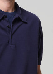 Banded Polo in Navy
