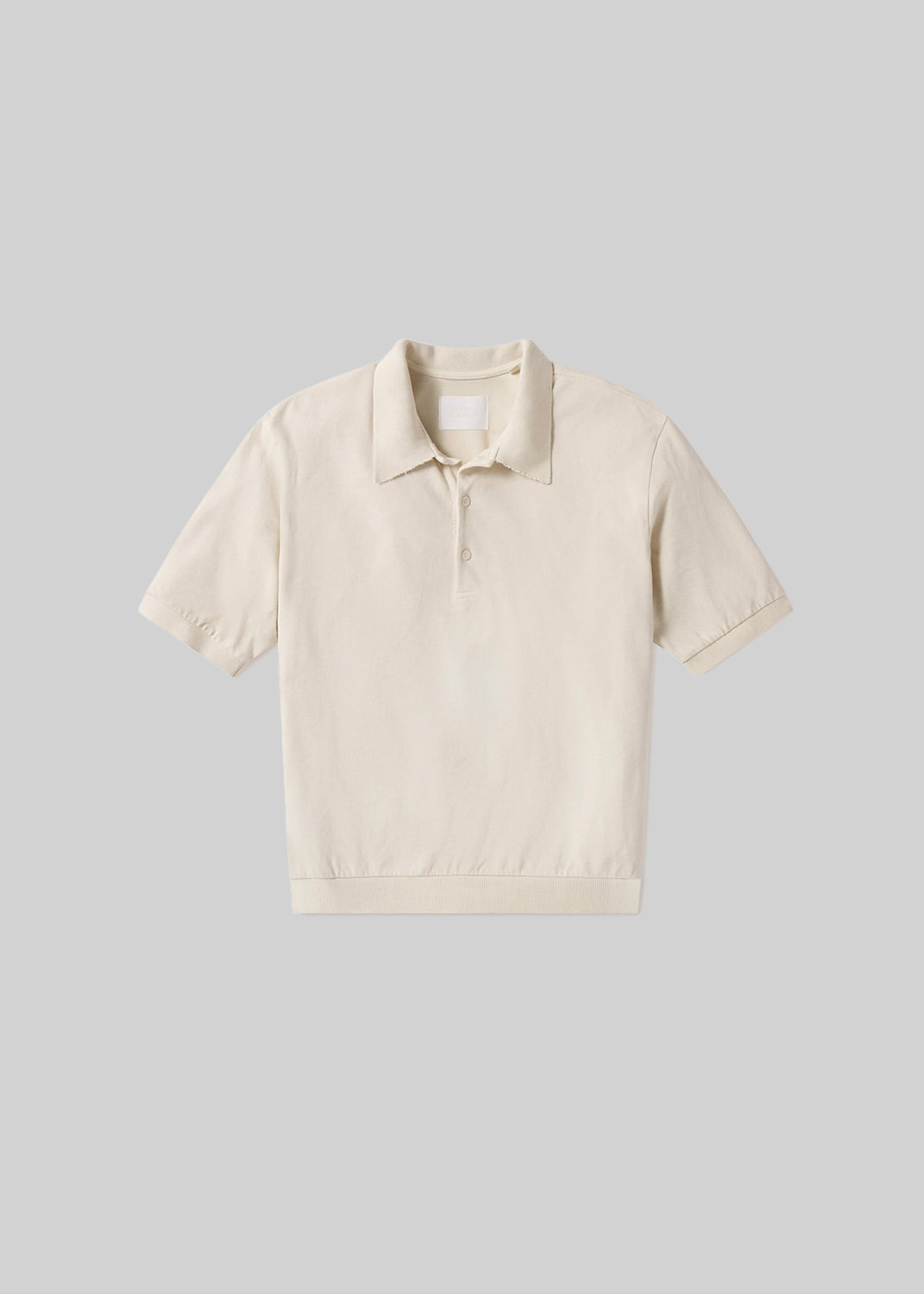Banded Polo in Ecru