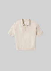 Banded Polo in Ecru