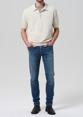 Banded Polo in Ecru