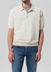 Banded Polo in Ecru