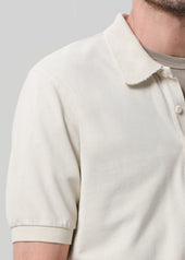 Banded Polo in Ecru