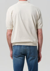 Banded Polo in Ecru