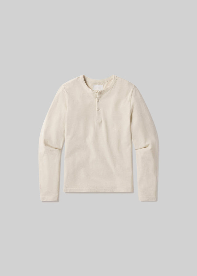 Three Button Henley in Ecru