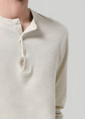 Three Button Henley in Ecru