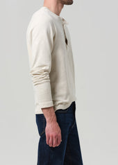 Three Button Henley in Ecru