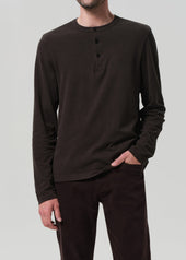 Three Button Henley in Forest