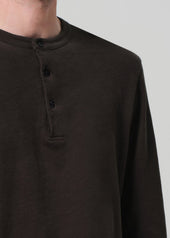 Three Button Henley in Forest