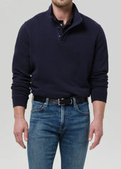 Half Button Pullover in Navy