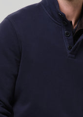 Half Button Pullover in Navy