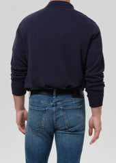 Half Button Pullover in Navy