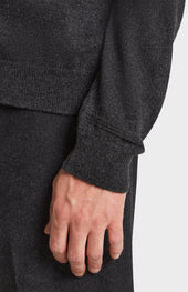 Zip Neck Cashmere Jumper In Charcoal