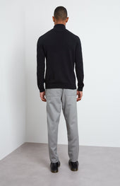 Zip Neck Cashmere Jumper In Black