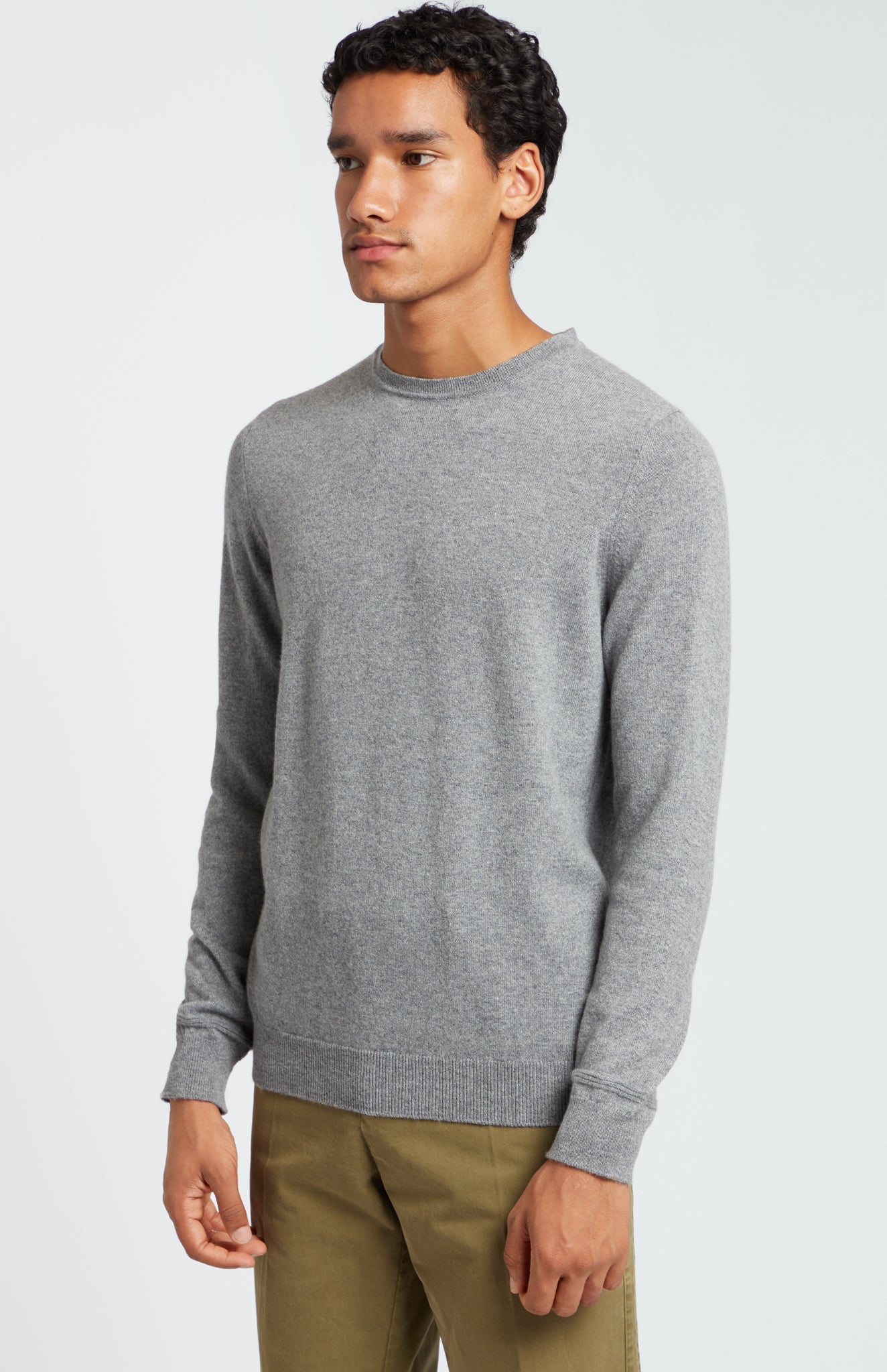 Scottish Cashmere Jumper In Flannel Grey
