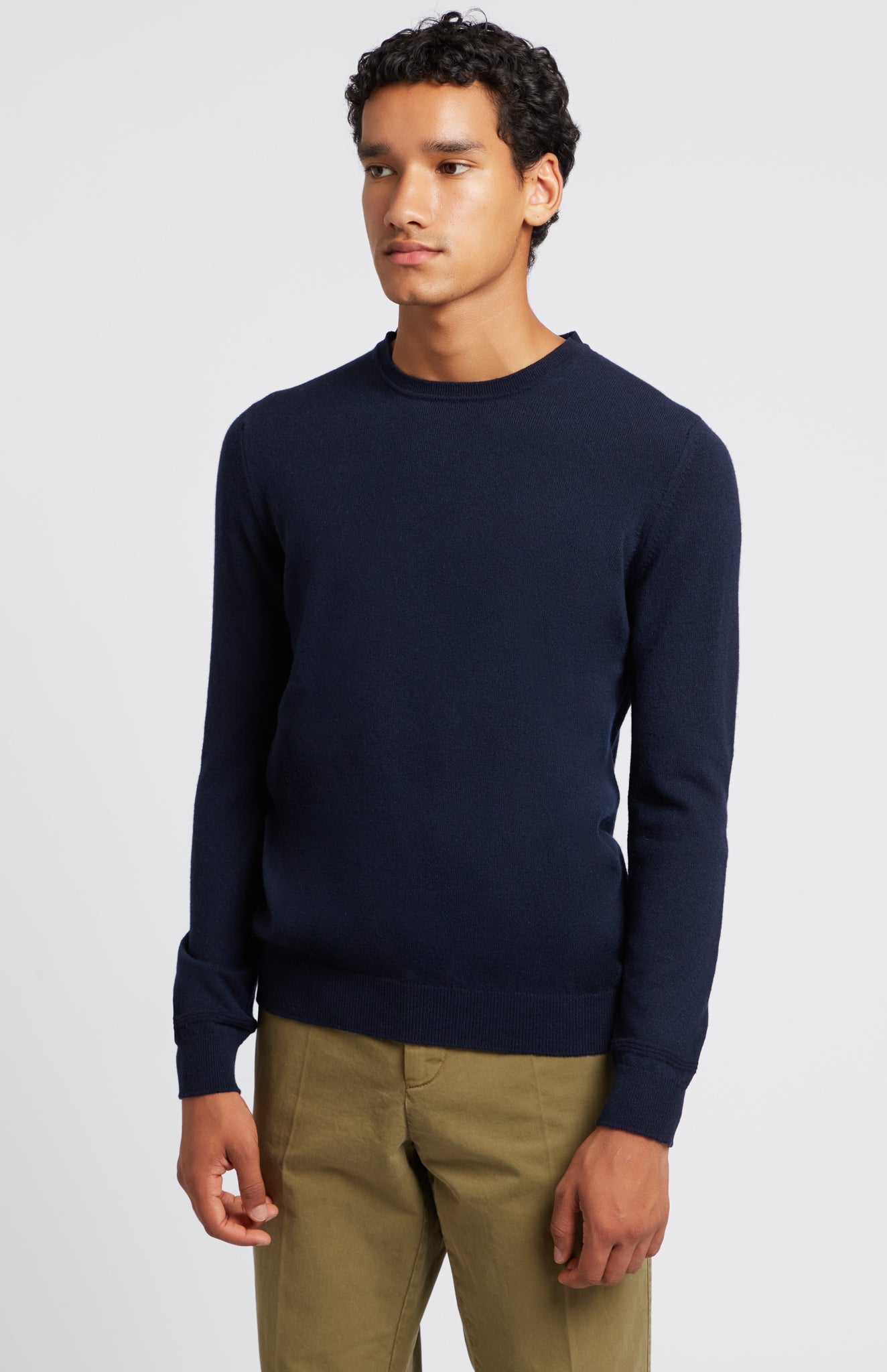 Scottish Cashmere Jumper In Navy