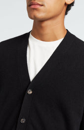 V Neck Cashmere Cardigan In Black