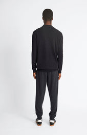 V Neck Cashmere Cardigan In Charcoal