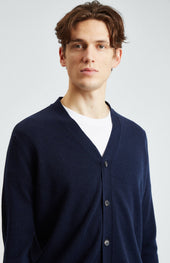 Men's Cashmere Cardigan In Navy