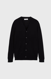 V Neck Cashmere Cardigan In Black