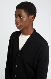 V Neck Cashmere Cardigan In Black