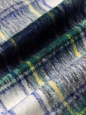 Muir Brushed Scarf in White Check Mohair Blend