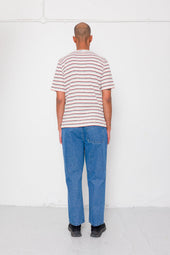 Multistripe T Shirt Ecru Red Oxide Mix