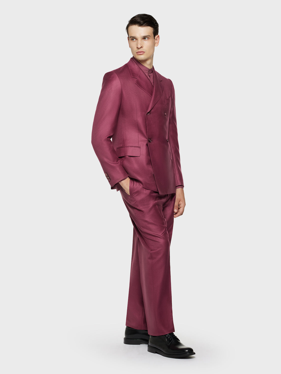 Abito Doppiopetto In Cashmere E Seta Bordeaux