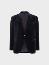 Giacca Da Sera Manon In Velluto Blu Notte