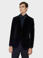 Giacca da sera manon in velluto blu notte