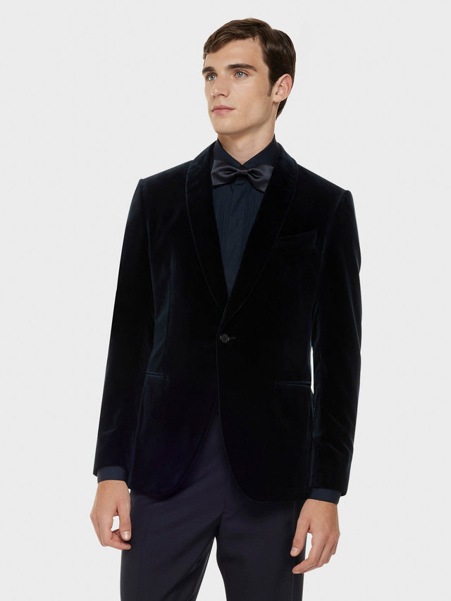 Giacca da sera manon in velluto blu notte