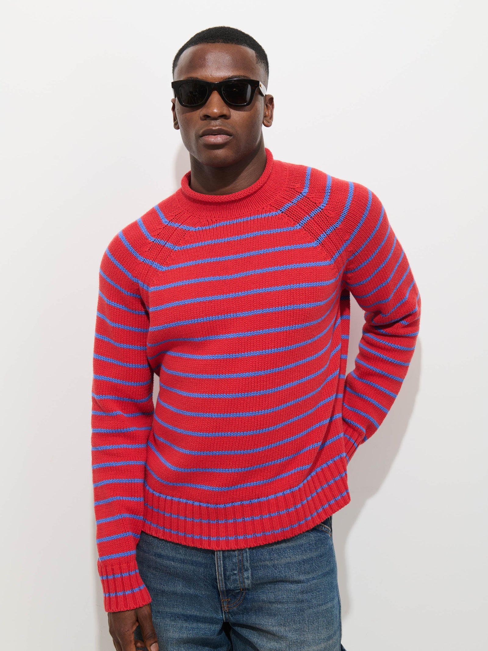 Alex Striped Rollneck In Cotton
