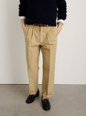 Double Pleated Pant In Vintage Twill