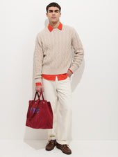 Aaron Cable Sweater in Cotton