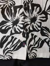 Short-Sleeve Linen Camp Shirt - Midnight Black Floral