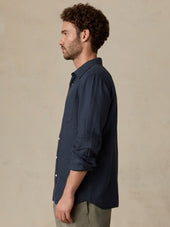 Sunwashed Linen Shirt - Navy Bay