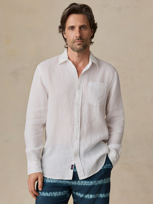 Sunwashed Linen Shirt - Pure White