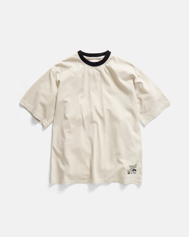 MACOMBER RINGER TEE - SALT / WASHED BLACK 7.75 oz. ALL SEASON COTTON JERSEY