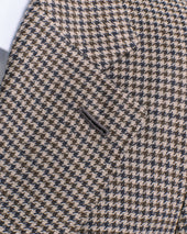 Khaki Houndstooth Unstructured Jacket