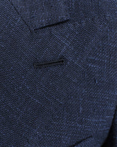 Navy Silk Blend Unstructured Jacket