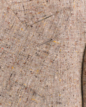 Beige Donegal Double-Breasted Jacket