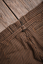 Western Pant Brown Herringbone Dobby