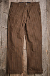 Western Pant Brown Herringbone Dobby