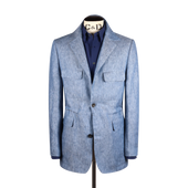 Safari Jacket in Denim Blue Linen